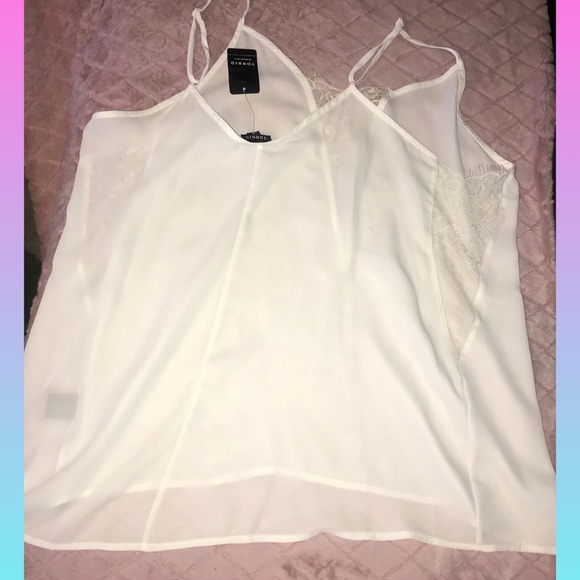 Torrid WHITE cami with lace inserts NWT - Picture 3 of 4